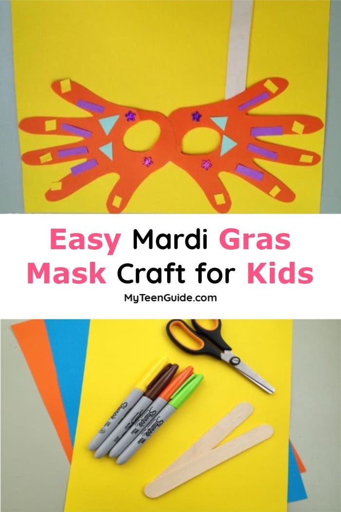 Let kids get in the Mardi Gras spirit with this fun and easy Mardi Gras craft for kids that uses their hands as the template for a fun mask!