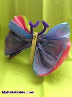 DIY Tissue Paper Butterflies Easy Easter Crafts for Kids