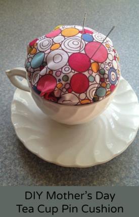 DIY Tea Cup Pin Cushion Mother's Day Craft for Kids