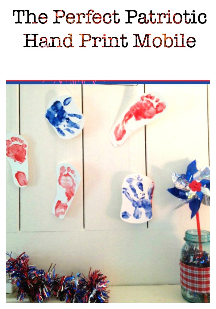 Easy 4th of July Craft for Kids The Perfect Patriotic Hand Print Mobile