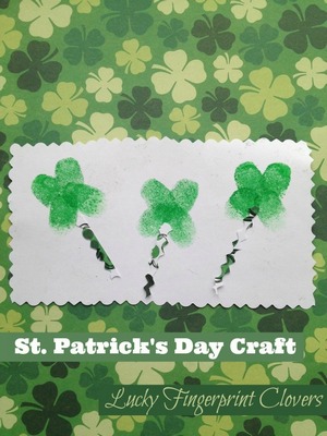 St Patrick's Day Craft: Lucky Fingerprint Clovers