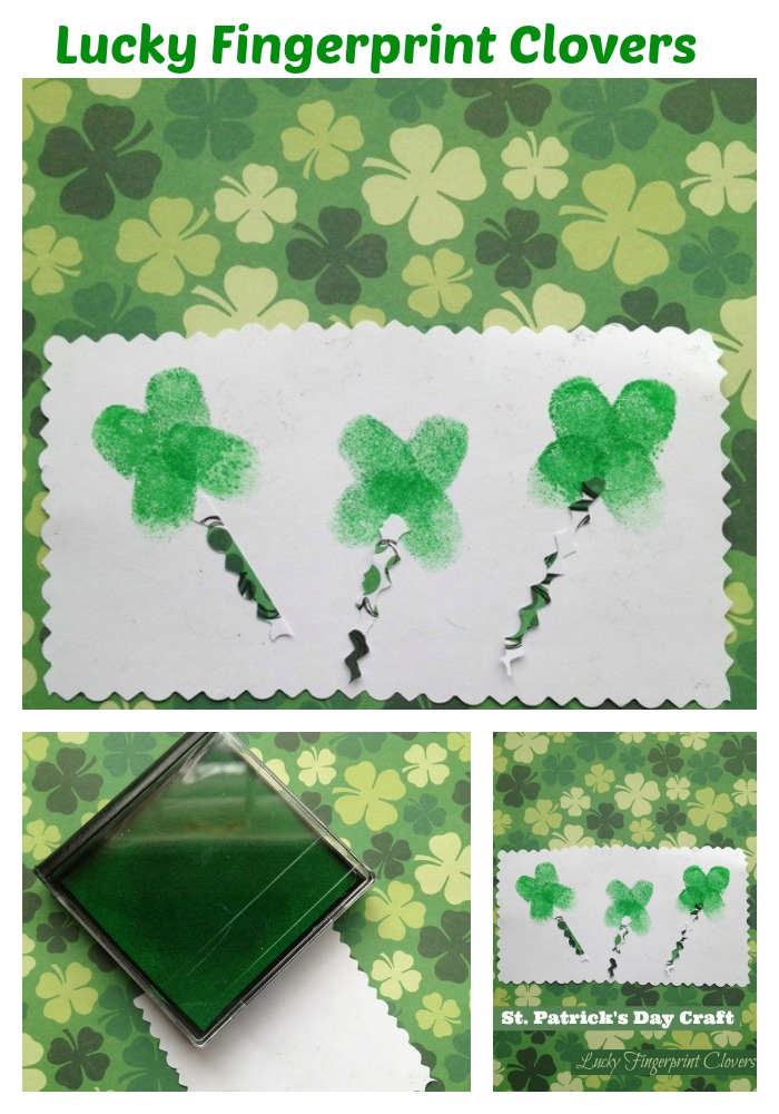 Saint patrick's day craft for kids: Lucky fingerprints clovers