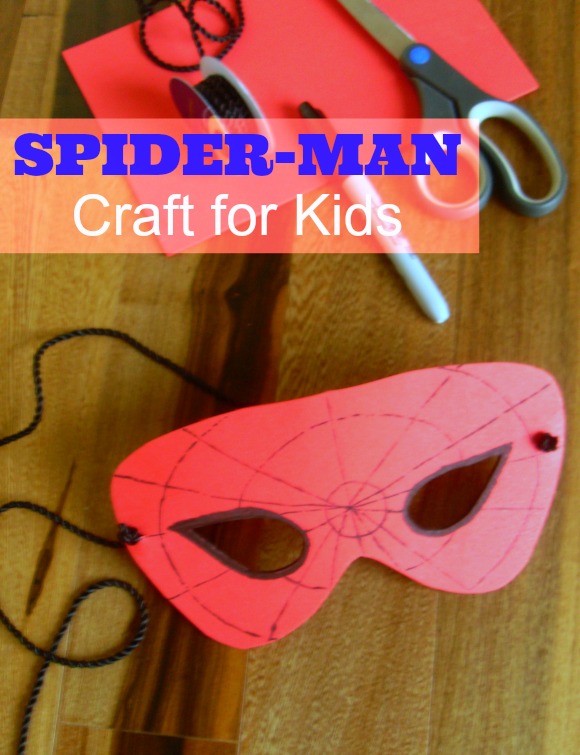 Fun Spider-Man mask craft to go along with your Spider-Man party games for kids