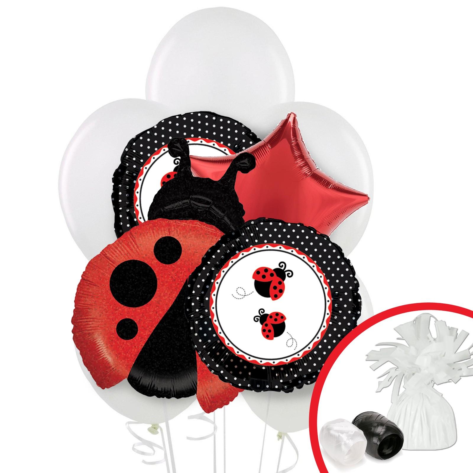 Includes Gift Bag Balloons Table Cloth Plates Cupcake and Banner 106 PCS Ladybug Birthday Party Supplies Decorations Favors Set