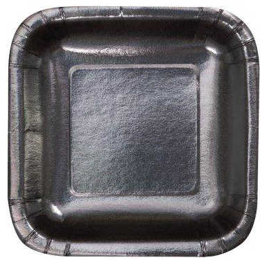 Glitze Black Square Plate New Years Eve Party Supplies