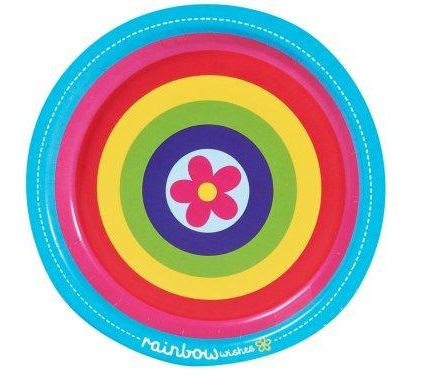 Raibow Plates Rainbow Party Supplies