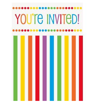 Rainbow Invitations Rainbow Party Supplies