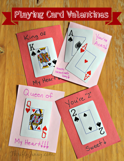 DIY-Playing-Card-Valentines Valentine's Day crafts for preschoolers