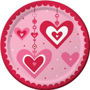 Valentines Dessert Plates Party Supplies