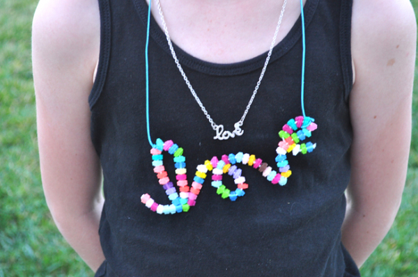 LOVE Necklace Valentine's Day crafts for preschoolers