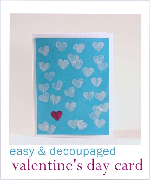 Valentine's Day Crafts for Toddlers: Decoupaged Valentine's Day Card