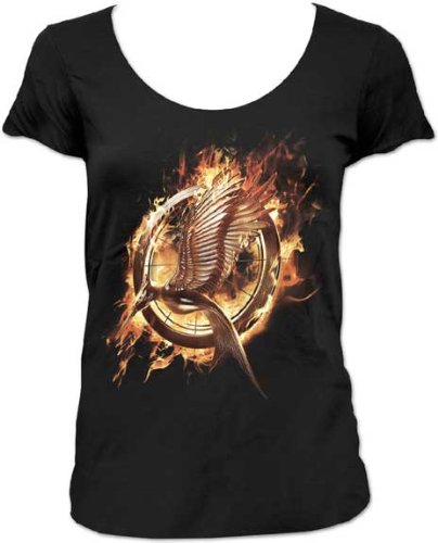 Catching Fire Scoop Neck TShirt Hunger Games T-Shirts