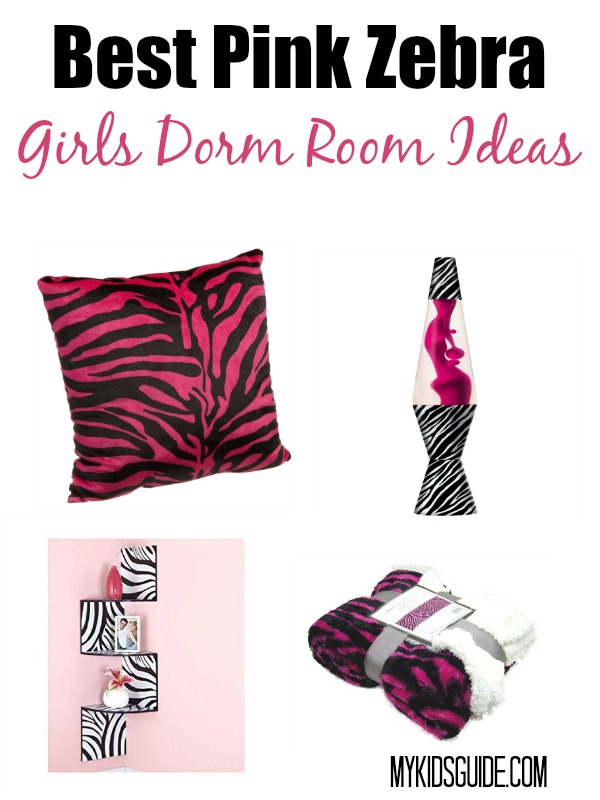 Show off your own unique style when you head to college while bringing the comforts of home with these fun & flirty pink zebra girls dorm room ideas!