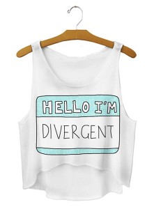 Hello Im Divergent Crop Tee Divergent Themed T-Shirts Teen Summer Fashions