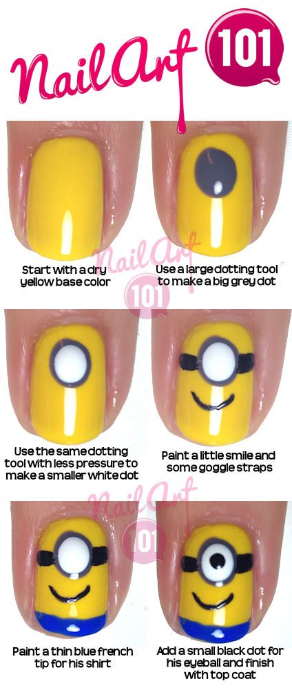 Minions Nail Art 5 Best Nail Art Designs On Pinterest