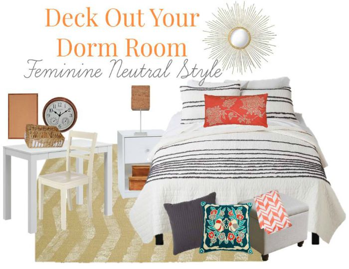 Deck out your dorm room with a style that is both feminine and neutral. We will show you our picks for an on point dorm room.