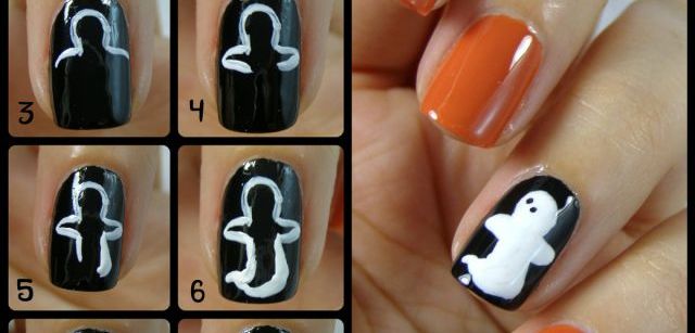 Ghost nails  Fall Nail Makeover Ideas For Teens