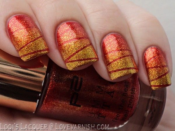 Ombre Glitter  Fall Nail Makeover Ideas For Teens