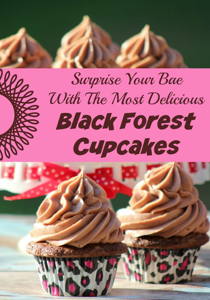 It is time to celebrate with cake! Make the most delicious Black Forest Cupcakes full of chocolate and cherry flavors to blow your Bae or best friend away!