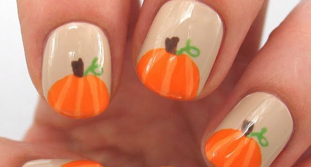 pumpkin  Fall Nail Makeover Ideas For Teens