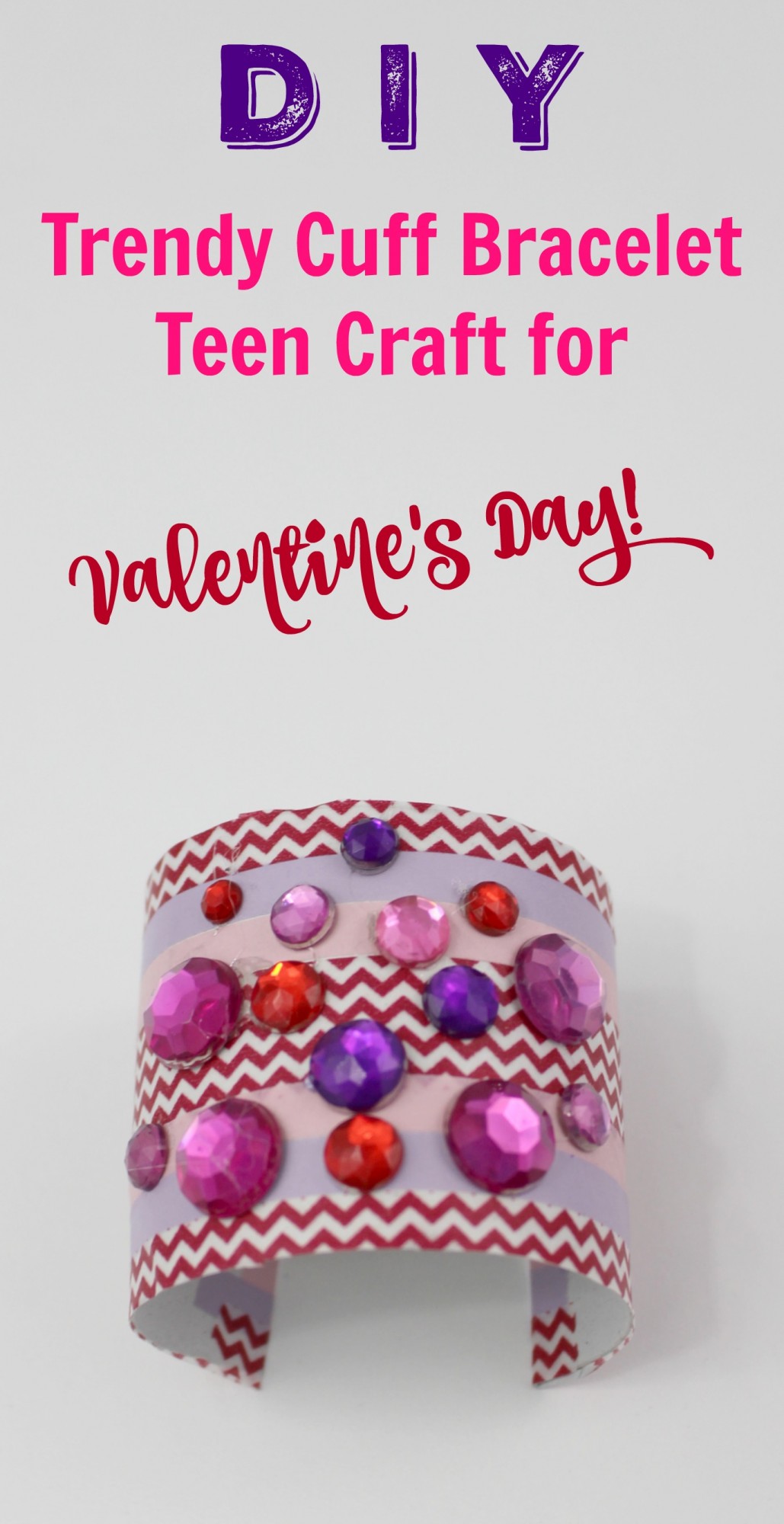 Create this simpel and chic DIY Valentine's Day cuff bracelet for yourself or all of your friends. This bracelets come together super quick and easy!
