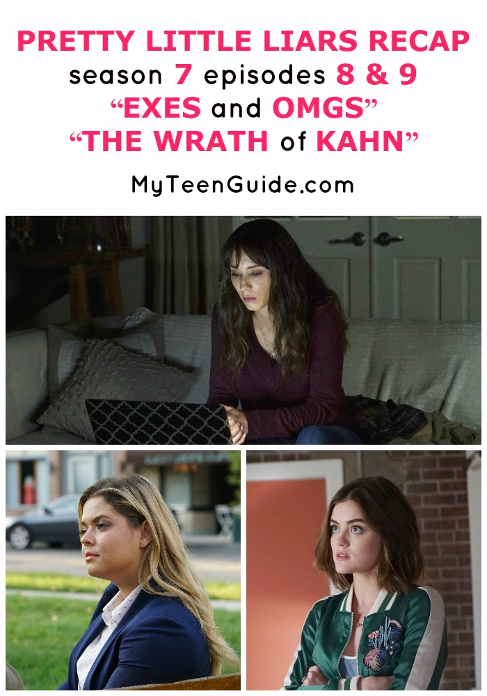 Pretty Little Liars fans saw Hanna go down a dangerous path in the Season 7 episode 8 and 9 recap of "Exes and OMGS" and "The Wrath of Kahn." Plus one of the Liars was caught in bed with who? Catch the details of both episodes now!