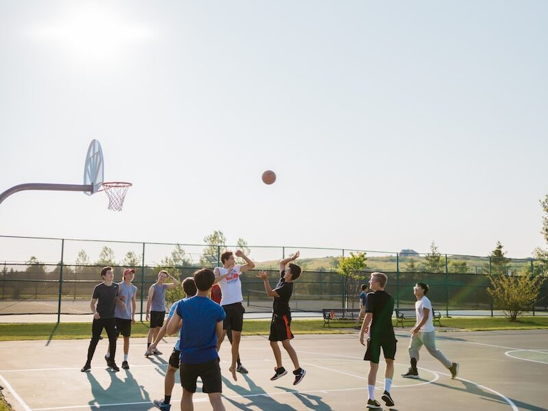 people playing basketball