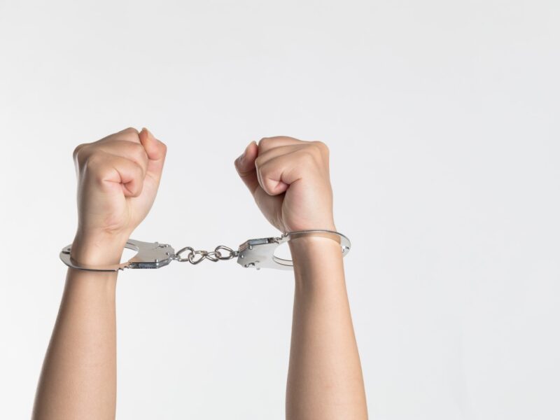 person showing handcuff