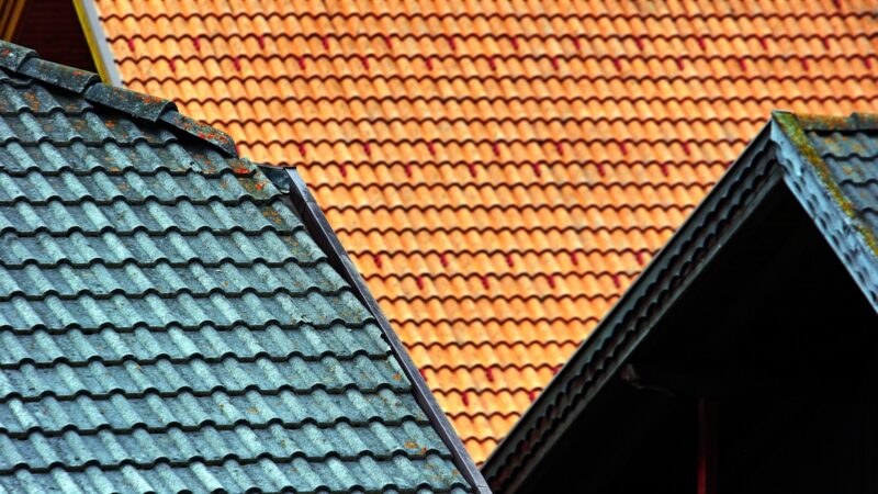 brown and green house roof